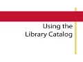 Using the CCAC library catalog