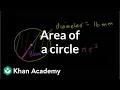 Area of a circle Perimeter area and volume Geometry Khan Academy