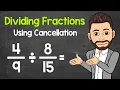 Dividing Fractions Using Cancellation Math with Mr J