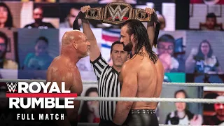 full match drew mcintyre vs goldberg wwe title match royal rumble 2021