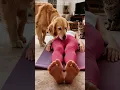 Why does she sleep during yoga? When meditation turns into hibernation!😴🧘‍♀️#shorts #funny #pets