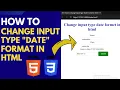 HOW TO CHANGE INPUT TYPE DATE FORMAT TO YYYY-MM-DD In