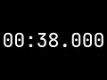 Countdown timer 38 seconds 00 38 000 - White on black with milliseconds