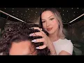 ASMR Relaxing Head massage Scalp scratching Positive affirmations