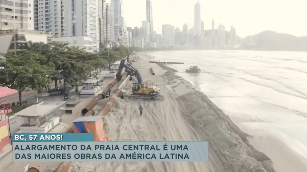 Alargamento da praia central é uma das maiores obras da América Latina