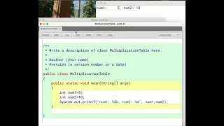 Nested For Loops in Java Multiplication Table