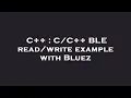 C BLE example with Bluez
