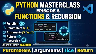 Python Functions Recursion Function Parameters Recursion Python Tutorial in Hindi
