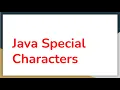 Java Special Character
