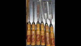 Restoring And Prepping Vintage German Chisels Sealing Logos Cleaning Rust Flattening Backs Etc 