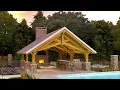 Outdoor Living - Timber Frame Scissor Pavilion 22x29 Double King Post