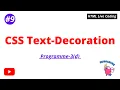 Text Decoration Prog 3 d CSS Text Formatting Properties Live Coding