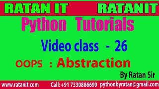 Python Tutorial class-26 OOPS Abstraction By Ratan sir