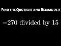 Find the Remainder and Quotient when Dividing Integers Example with a Negative Integer