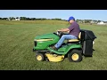 John Deere X300 Riding Lawn Mower With 2-Bag Bagger