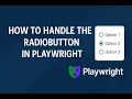 How to handle Radio button in playwright