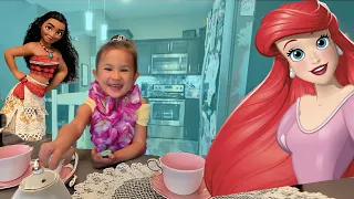 DiSNEY PRiNCESS TEA PARTY The MOViE Moana Ariel Come To Our House For Special TEA Date With OAK  DiSNEY PRiNCESS TEA PARTY The MOViE Moana Ariel Come To Our House For Special TEA Date With OAK
