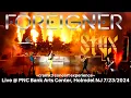 Foreigner Styx LIVE PNC Bank Arts Center Holmdel NJ 2024 cramx3 concert experience