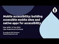 Mobile accessibility building accessible mobile sites and native apps for accessibility Gian Wild