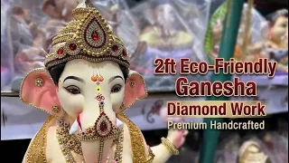 Diamond Work on 2ft Eco-Friendly Ganesha | Mumbai ganpati 2026