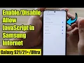Galaxy Plus How to Allow JavaScript in Samsung Internet