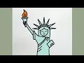 STATUE OF LIBERTY EASY Drawing - Step by Step