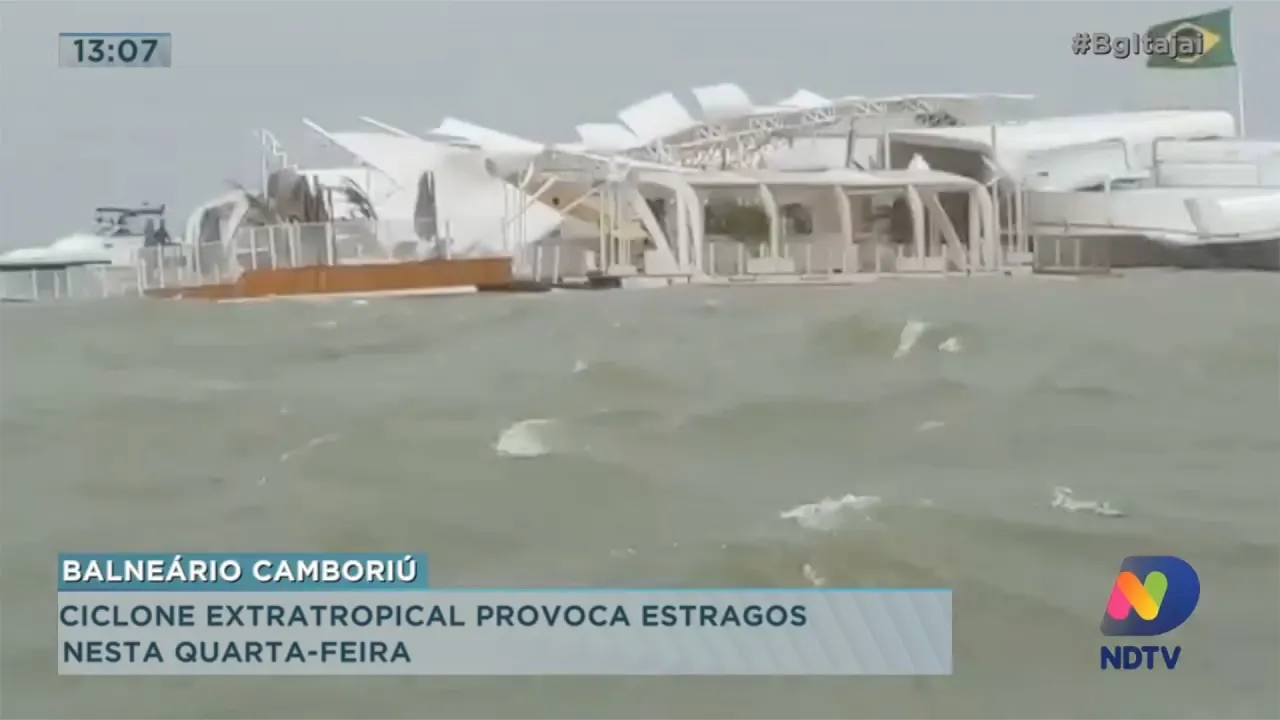 Ciclone extratropical provoca estragos em Balneário Camboriú
