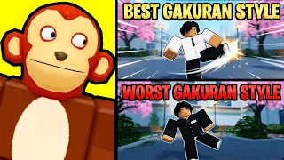 Gakuran Fighting Styles RANKED (Best to Worst Tier List Roblox) - Macrolo