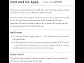 Chef and his Apps Problem Code CHEFAPPS