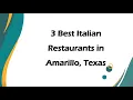 3 Best Italian Restaurants in Amarillo Texas Italian Cuisine