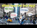 eBiking is more efficient than walking biking and driving