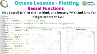Part 3 Plot Besselj Jv x of the 1st kind and bessely Yv x 2nd kind for integer orders v 1 2 3