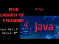 Largest of 3 Number Using If-else in Java Hindi