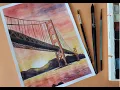 How to paint the Golden Gate Bridge in watercolor