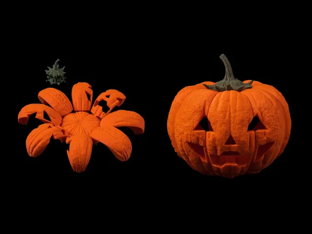 Foldable Jack o'Lantern - Carved face V 2.0 video thumbnail