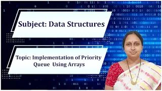 LEC16 DATA STRUCTURES Implementation of Priority Queue Using Arrays By Mrs N Thulasi Chitra
