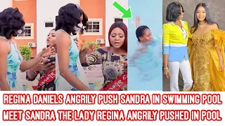 regina daniels angrily push staff in swimming pool over an argument bobrisky reaction to 