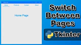 Build Multi-Pages GUI in Tkinter Modern Tkinter GUI with Page Switching