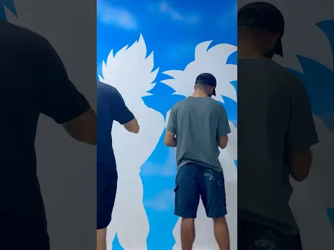 Goku x Vegeta mural painting