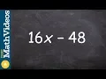 Learn how to factor an expression by factoring out the GCF