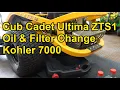 HOW TO Change the Engine Oil Air Filter on a Cub Cadet Ultima ZTS1 Kohler 7000