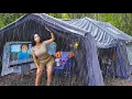 Download Lagu Opblaasbare tent met 2 kamers voor kamperen in het bos bij zware regen ☔️ Regengeluiden