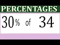 Percentages 30 Percentage of 34