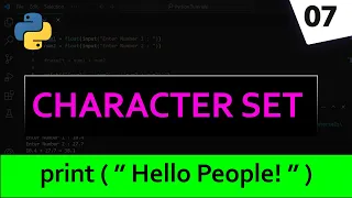 Character Set in Python Programming Language Python For Beginners