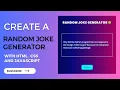 Random Joke Generator using HTML CSS JavaScript
