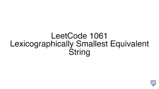 LeetCode 1061 Lexicographically Smallest Equivalent String