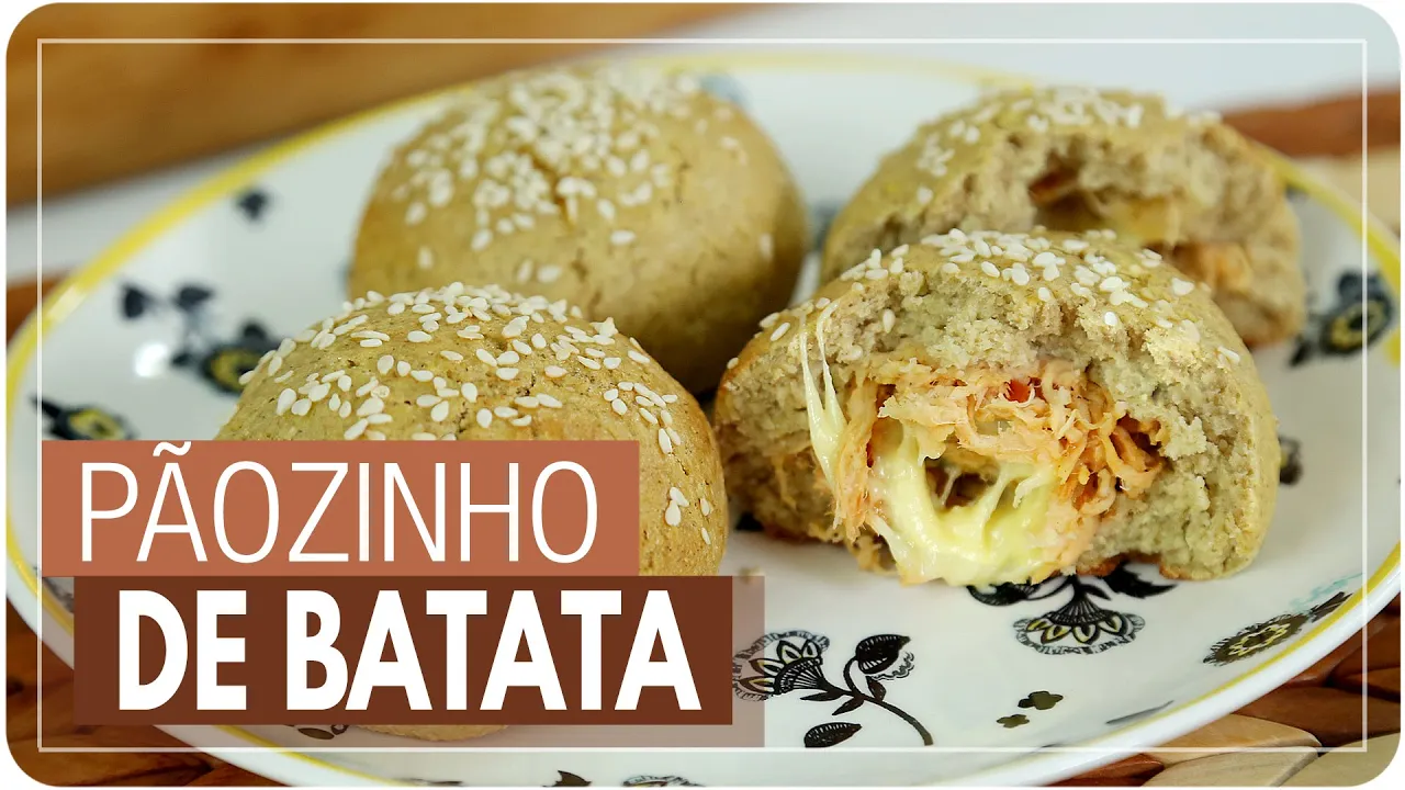 PÃOZINHO FIT DE BATATA RECHEADO {salgado fit} | Mamãe Vida Saudável #276