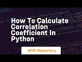 how to calculate correlation coefficient in python