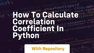 how to calculate correlation coefficient in python