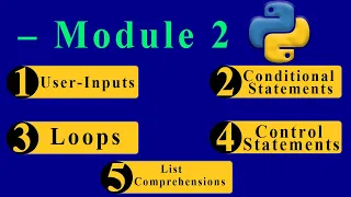 Python Tutorial - Module 2 Control Flow If-Else Loops Break Continue List Comprehensions